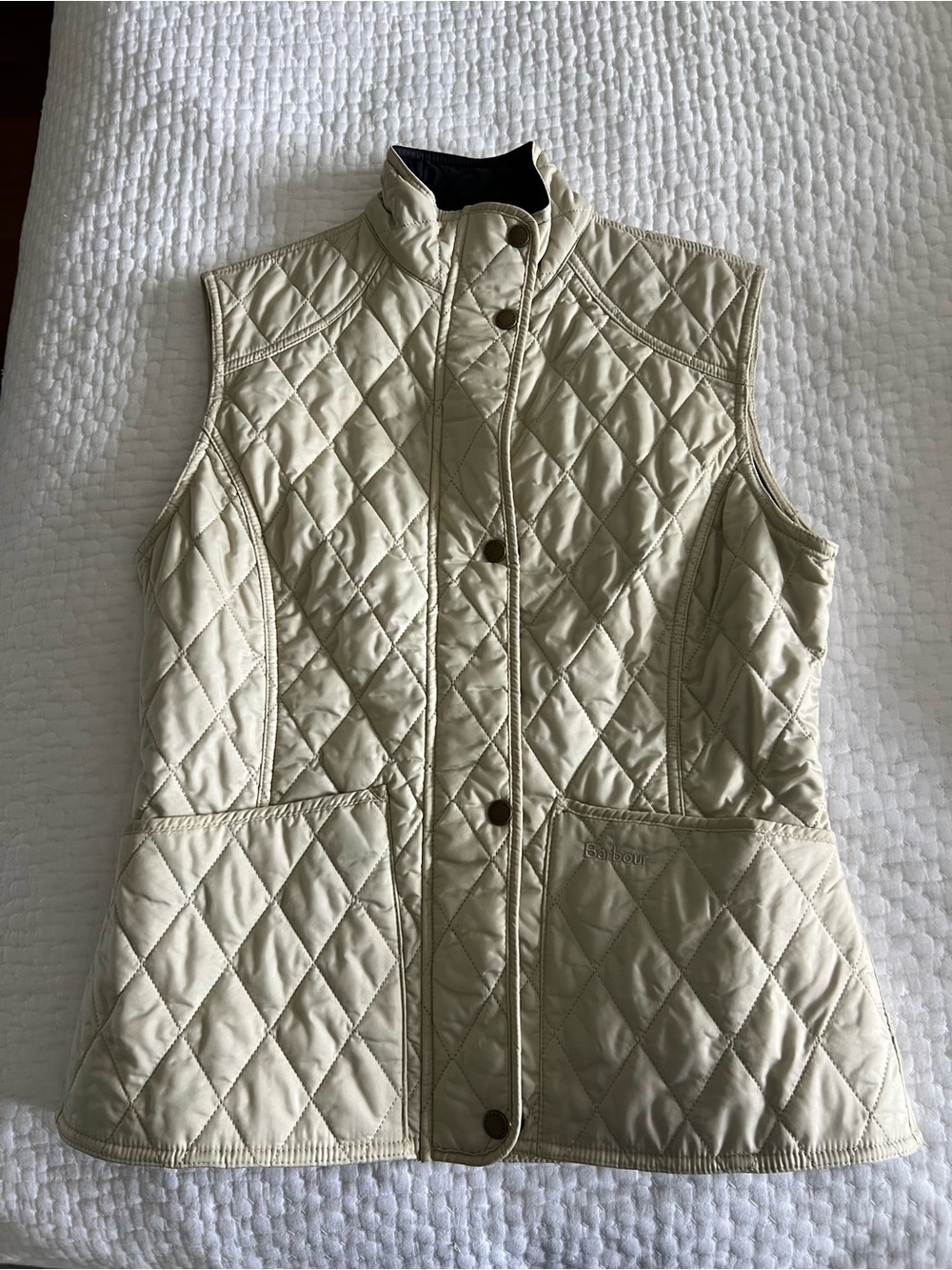 Barbour Quilted Sleeveless Vest - Cream/Tan